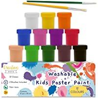 Los mejores  - Creative Deco Temperas Pintura Lavable para Niños | 12 x 20 ml Botes | No Tóxica | Colores Básicos Intensos…